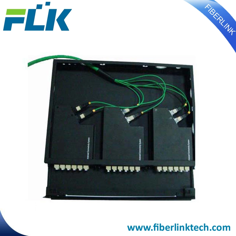 Fiber Optic 4u MPO Patch Panel for LC MPO Solution