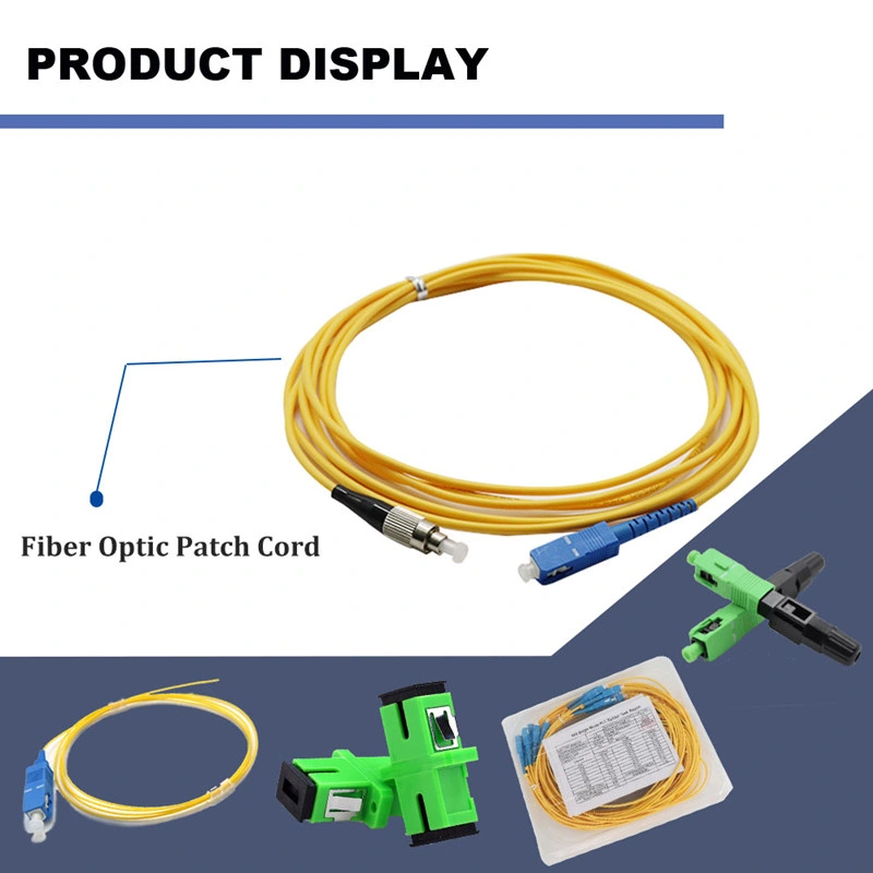 High Quality 2.0/ 3.0mm Single Mode Fiber Optic Patchcord with Sc FC LC Connector PVC G652D