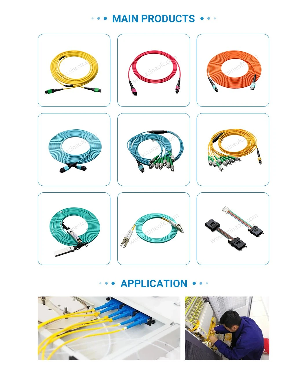 Data Center Solutions Series of MPO Products Fiber Optic Patch Cord