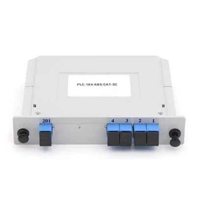 Certified Manufacturer FTTH Cassette Type Fiber Optic PLC Splitter 1*4 Sc/Upc 09mm with Excellent Uniformity & Reliability