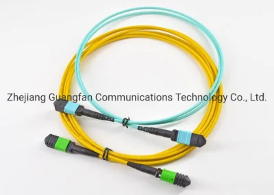 Optical Fiber MPO MTP Trunk Optical Patch Cord 8 12 24 Fibers Om3 3m for Data Center Fiber Cabling