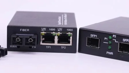 Ethernet 10/100m/1000m Fiber Optic 10g 20km SFP Port RJ45 Fiber Optical Media Converter with Sc/LC/St Connector