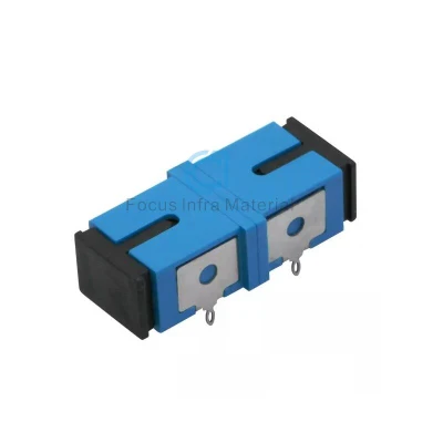 Fiber Optic Adapter Sc Upc Sm Sx Adapter Simplex Optical Fiber Adapter for FTTX with Metal Clips Metal Foot Optical Coupler